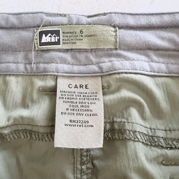 Rei Cargo Pants Women 6 Flat Front Convertible Roll Tab Drawstring Hiking Green - Picture 7 of 7